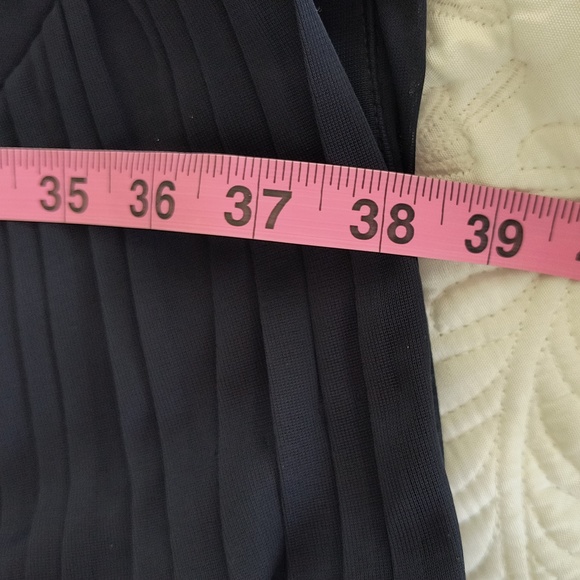 Adrianna Papell Navy Blue Sleeveless Embellished Mesh Ruched bodycon dress SZ 8 - Picture 10 of 15